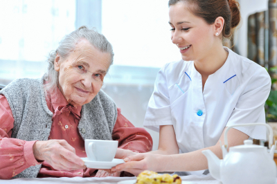 senior woman with her caregiver 